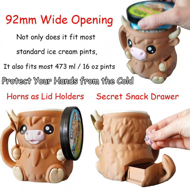Highland Cow Ceramic Drink Holder