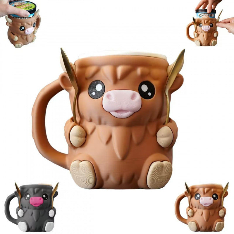 Highland Cow Ceramic Drink Holder